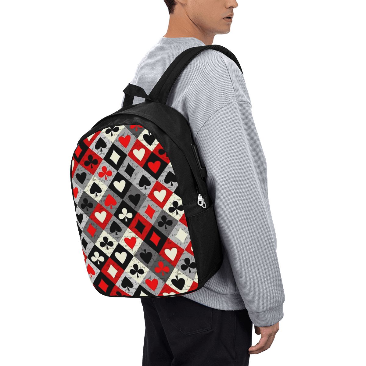 Travel Bags - Tas Ransel Motif Kartu Poker, Tas
