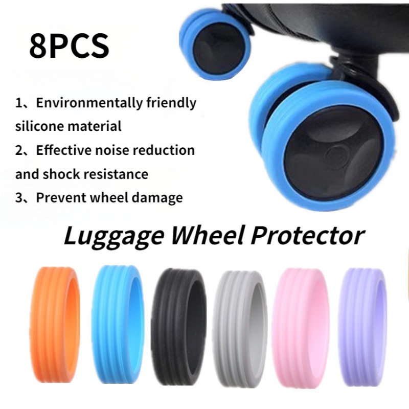 Silent Replacement Luggage Wheels - 8 Buah Selongsong Karet Roda Koper