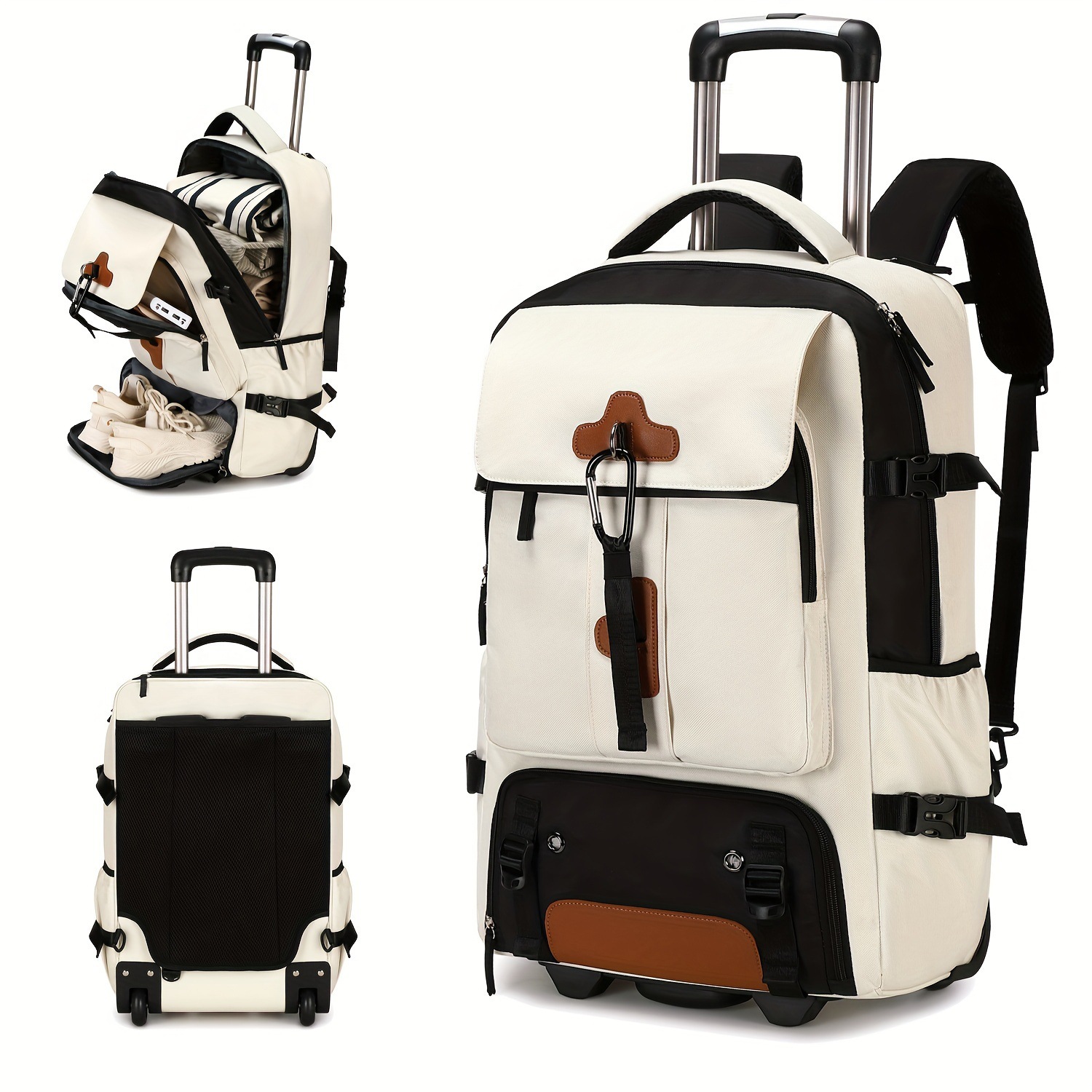Foldable Rolling Luggage Bag - Ransel Beroda Kapasitas Besar Ransel Perjalanan