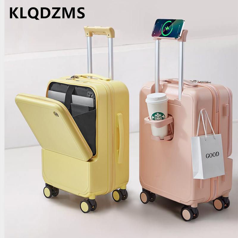 KLQDZMS Koper Bingkai Aluminiu - Front Opening Laptop Luggage 24 Inch ulasan dan harga