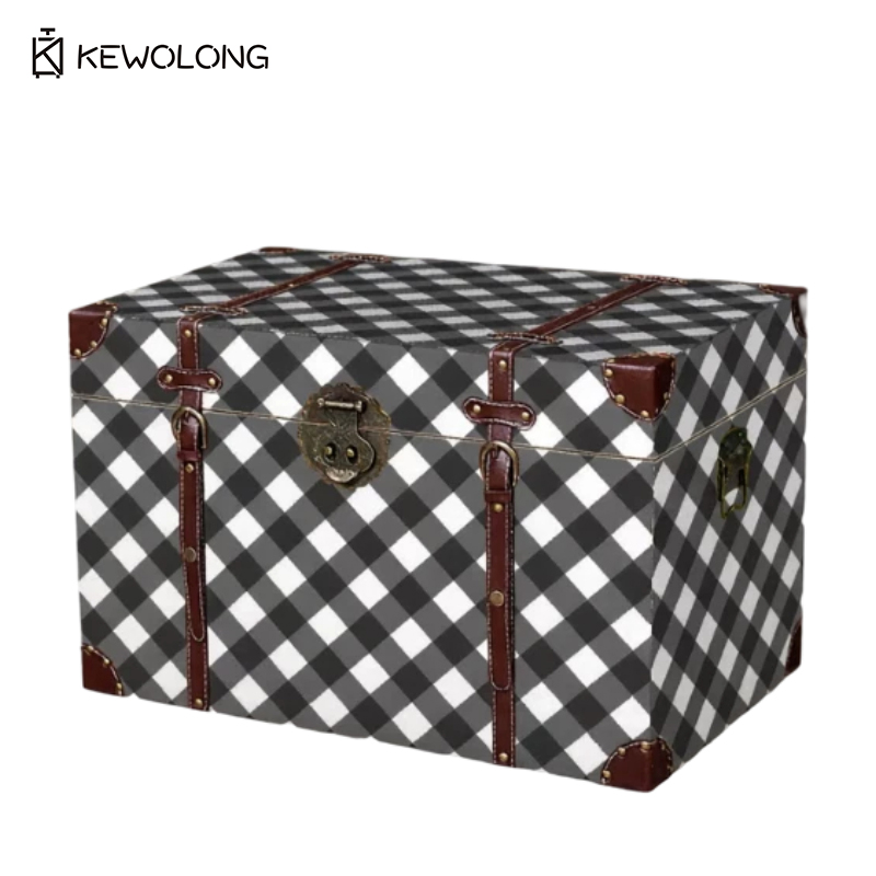 Kotak Penyimpanan Kayu Motif K - Retro Vintage Trunk Suitcase ulasan dan harga
