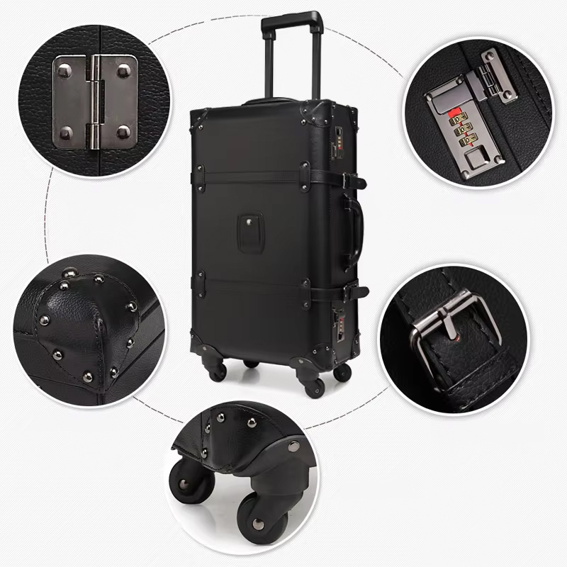Koper Bergulir Retro Baru Kope - Retro Vintage Trunk Suitcase ulasan dan harga