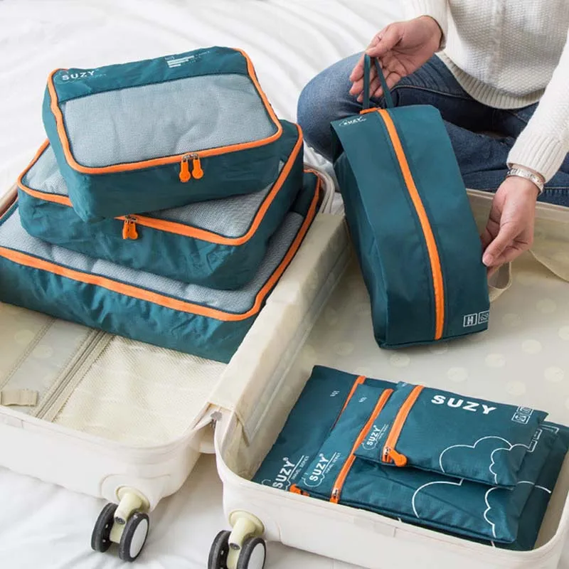 7/6 buah Set pengatur perjalan - Foldable Rolling Luggage Bag ulasan dan harga