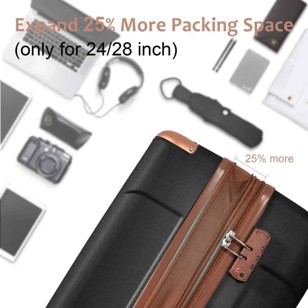 Set Koper 3 Buah, Koper ABS Ca - Expandable Hard Shell Luggage Set ulasan dan harga