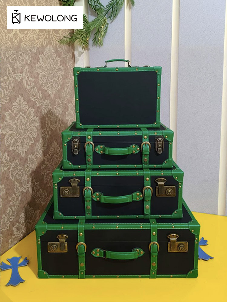 Kotak Penyimpanan Koper Kulit  - Retro Vintage Trunk Suitcase ulasan dan harga