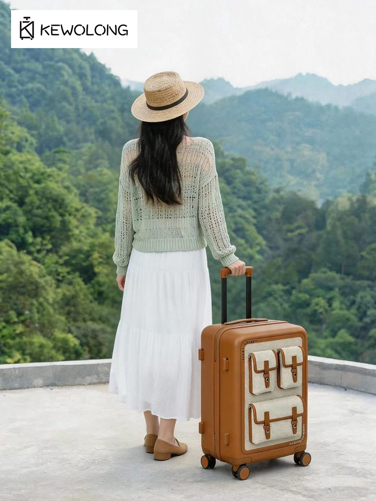 Koper Spinner Kanvas Vintage 2 - Spinner Wheel Rolling Suitcase 20 Inch ulasan dan harga